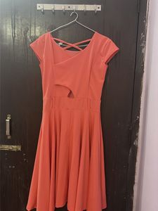 Coral Fit &amp; Flare Dress