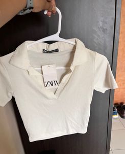 Zara Cropped Polo Shirt
