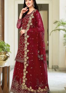 Stunning Red Embroidered Lehenga Choli