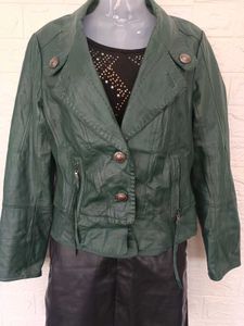 Imported Green Leather Jacket