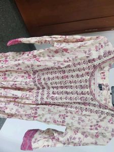 Beautiful Printed Kurta with Embellished Neckline