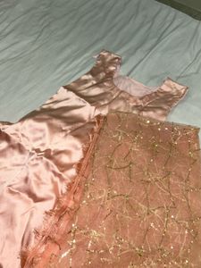 Peach Sequin Embellished Kurta set