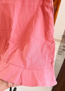 Chic Pink Ruffled Mini Skirt