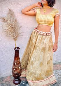 Gold Embroidered Lehenga Choli Set