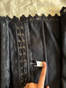 Lace Trimmed Brocade Corset Top
