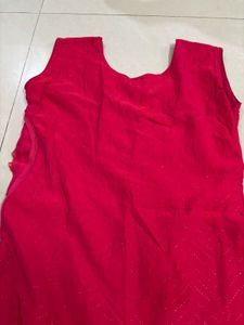 Vibrant Pink Kurta Set with Yellow Dupatta