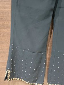 Embellished Black Kurta with Palazzo