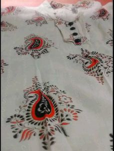 Stylish White Kurti with Paisley Print