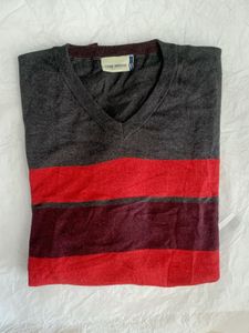 Striped V-Neck Men's Sweater
