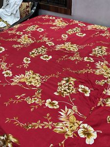 Vibrant Floral Red Bed set  with pillows cover