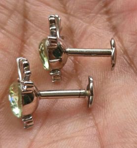 Unique Seafoam green Heart studs SS925