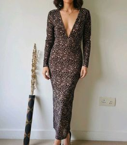 Elegant Patterned Maxi Dress