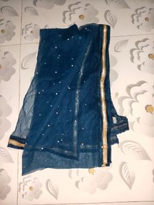 navy blue short kurti with sharara and pant set