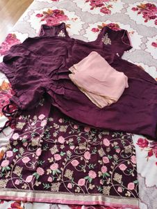 pure silk embroidered salwar suit