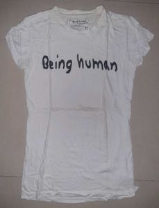 🤍 BEING HUMAN | Classic White Statement T-Shirt