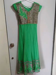 Elegant Green Anarkali Gown