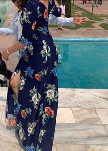 Navy Floral Maxi Dress