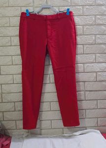 Stradivarius Vibrant Red Trousers