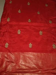 Red Embroidered Saree(negotiable)