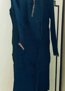 Elegant Navy Blue manyavar kurta  Intricate Nec