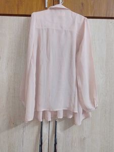 Pale Pink Button-Up Blouse