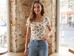 Floral Print Square Neck Top
