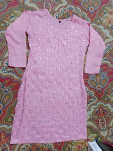Pretty Pink Embroidered Kurta