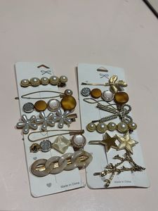 Pearl & Gemstone Hair Clip Set