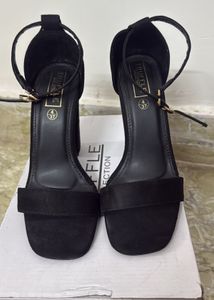 Brand New Truffle Collection Black Suede BlockHeel