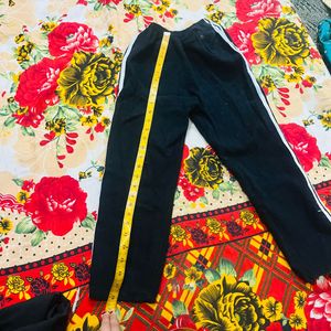 Black Striped Track Pants for winter season