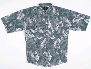 Men's Tropical Leaf Print Short Sleeve Shirt