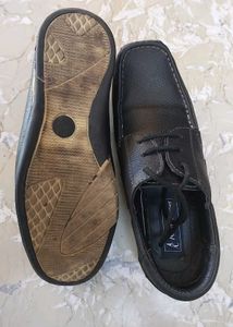 Allen Cooper Black Leather Formal Shoes
