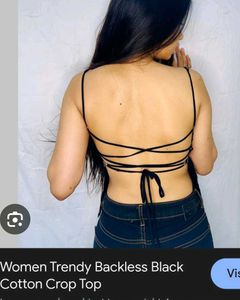 Stylish Backless Black Crop Top