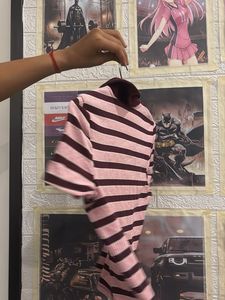 Striped Collared Crop Top