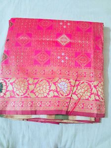 Pink Banarasi Silk Saree