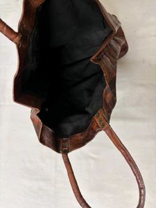 Unique Embossed Leather Tote Bag