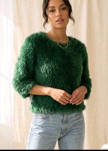 24. Emerald Green Faux Fur Sweater