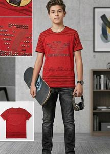 Men's Red Graphic T-Shirt