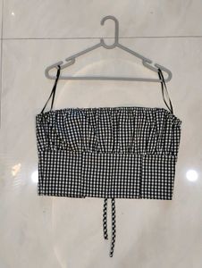 Gingham Tube Crop Top
