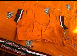 Elegant Mustard Embroidered Saree