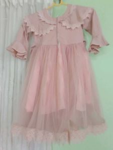 Elegant Pink Lace Gown for Girls.length 34 inch.ch