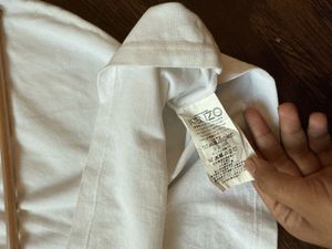 White Polo Shirt with Striped Collar