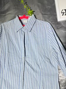 Classic Blue Striped Button-Up Shirt