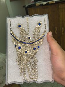 Stunning Blue & Gold Indian Jewelry Set