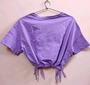 Zudio Lilac Side-Tie Crop Top (Size S) ✨