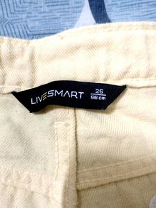 Light Yellow Denim Shorts