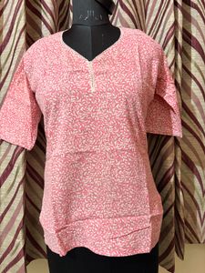 Pretty Pink Printed Kurta