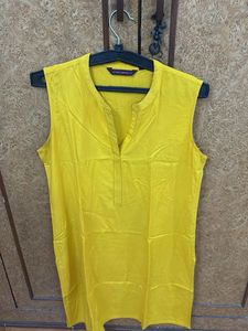 Vibrant Yellow Sleeveless Kurta