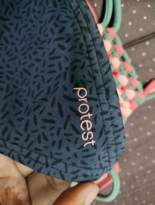 Stylish Blue Printed Bikini Top