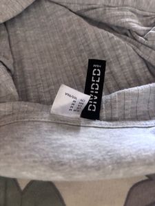 Grey Ribbed Collared Mini Dress